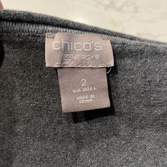 Chico's Grey/metallic silver LS Sweater - Picture 7 of 7